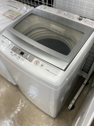 AQUAクリアガラストップ7kg洗濯機8285