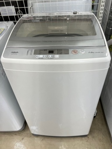 AQUAクリアガラストップ7kg洗濯機8285