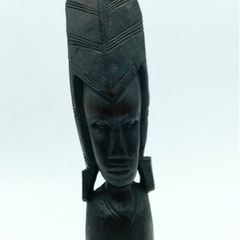 中古■古代アフリカ黒木材彫刻アート■木彫り■