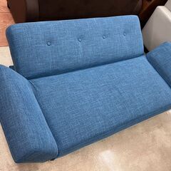 🎇人気のLOWYA🎇ソファベッド 2掛けソファ🎇2Pソファ ロウヤ 青 ブルー