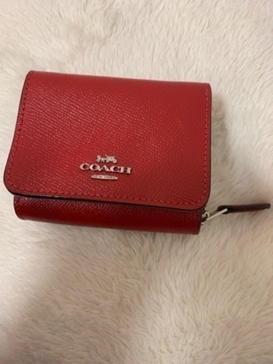 【美品】coach ミニ財布三つ折り赤