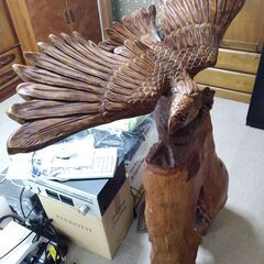 鷲　鷹　木彫り