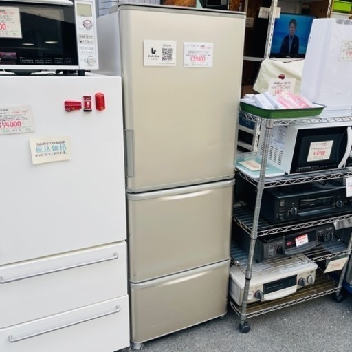 【売約済み】　冷蔵庫　3ドア　シャープ　SHARP SJ-W352D 冷蔵冷凍庫　ファミリー　大型　コンパクト　両開き　右開き　左開き　350L 2018年製