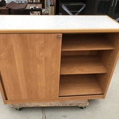 堀田木工所 カウンターボード 天然木無垢材 天板は人工大理石 120cm×45cm×高さ90cm