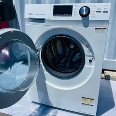 激安美品✨2019年製　AQUA お湯ドラム式洗濯機　設置🆗