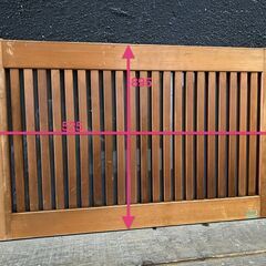 アンティーク　ガラス戸　木枠の網戸付き