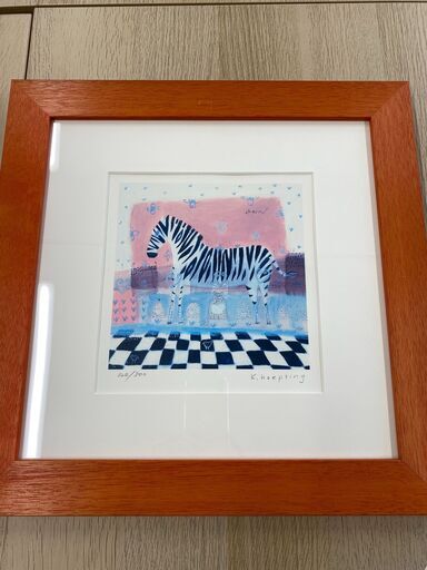 絵画 版画 カレン ホイプティング「美しいゼブラ」