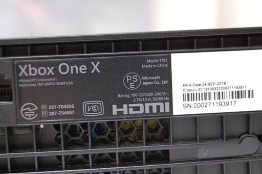 Microsft X BOX ONE X 1TB Model 1787 ブラック 簡易動作確認済み