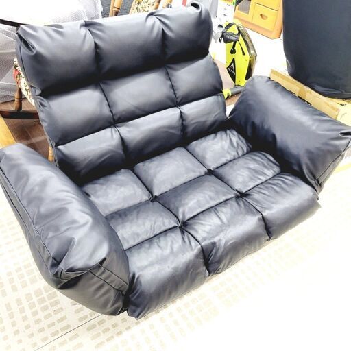 10/19ソファ 二人掛け ブラック レザー ソファー2人掛け レザー」の