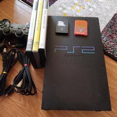 SONY　PS2スケルトンブラック　ゲームソフト付　SCPH-5...