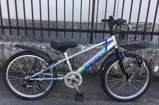 ＜整備済＞20インチ・ジュニア自転車・シマノ変速6段シフト・鍵付き シルバー