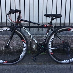 ＜整備済＞CANOVER(カノーバー)クロスバイク・ブラック 700C・3×7段変速・新品交換部品多数の超お得品！