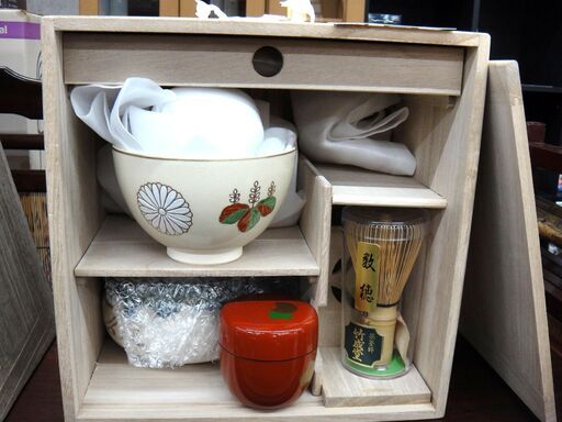 茶道具セット 茶碗 棗 茶杓 茶筅 建水 未使用品　１４３