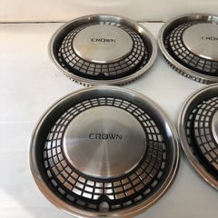 【北海道旭川市直接取引歓迎】美品 TOYOTA トヨタ 13クラウン 130系クラウン ステンレス製純正ホイールキャップ 4枚セット 昭和レトロ 当時物 