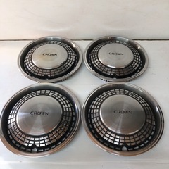 【北海道旭川市直接取引歓迎】美品 TOYOTA トヨタ 13クラウン 130系クラウン ステンレス製純正ホイールキャップ 4枚セット 昭和レトロ 当時物 