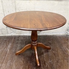 展示品 ナラ材 無垢材 木製 丸テーブル ダイニングテーブル センターテーブル ラウンドテーブル