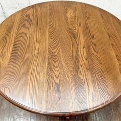 展示品 ナラ材 無垢材 木製 丸テーブル ダイニングテーブル センターテーブル ラウンドテーブル