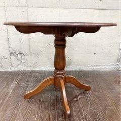 展示品 ナラ材 無垢材 木製 丸テーブル ダイニングテーブル センターテーブル ラウンドテーブル