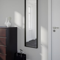 IKEA ミラー 鏡 NISSEDAL ブラック 40x150 cm