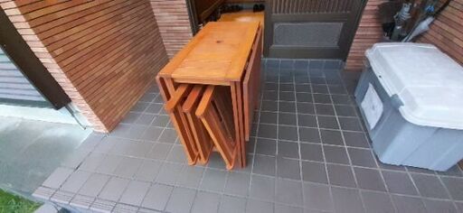 折り畳みガーデンテーブル\u0026椅子4脚