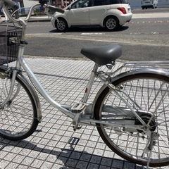 24インチ自転車】ブリヂストン製 変速なし 前タイヤ、サドル、カゴ新品