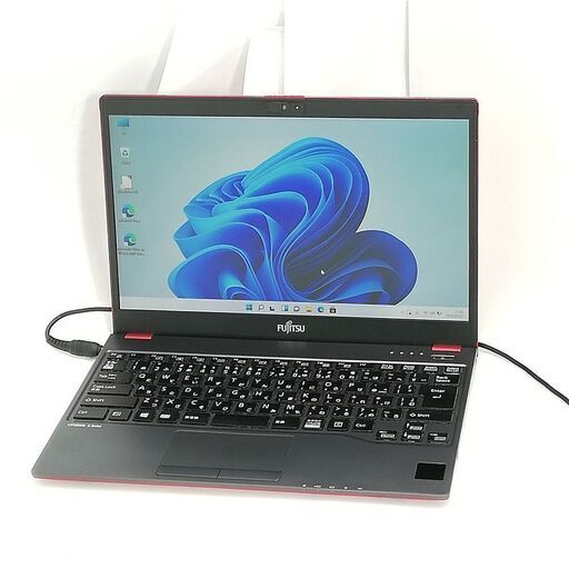 送料無料 日本製 赤色 ノートパソコン 軽量 薄型 13.3型 富士通 U938/S 中古良品 第7世代 i5 8GB 高速SSD 無線 Webカメラ Windows11 Office