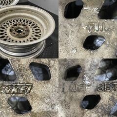 ENKEI エンケイ 旧車ホイール 15インチ 4本 6J5HPCD114.3+15 メッシュ 希少 当時物　(VHD381) クレジットカード QR決済可能