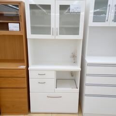 ★ジモティ割あり★  レンジボード ホワイト H180×D40×W80 クリーニング済み OJ1562