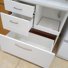 ★ジモティ割あり★  レンジボード ホワイト H180×D40×W80 クリーニング済み OJ1562