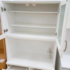 ★ジモティ割あり★  レンジボード ホワイト H180×D40×W80 クリーニング済み OJ1562