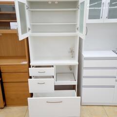 ★ジモティ割あり★  レンジボード ホワイト H180×D40×W80 クリーニング済み OJ1562