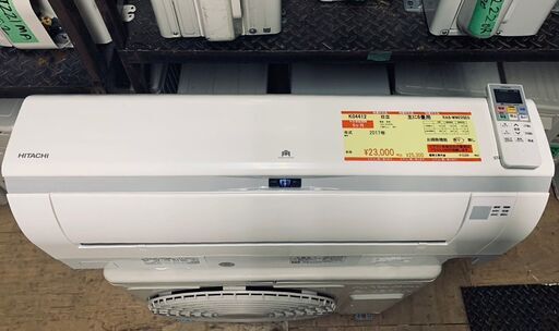 K04412　日立　中古エアコン　主に6畳用　冷房能力2.2kw/暖房能力2.5kw