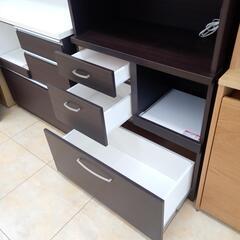 ★ジモティ割あり★  レンジボード ダークブラウン H180.5×D40×W80 クリーニング済み OJ1564