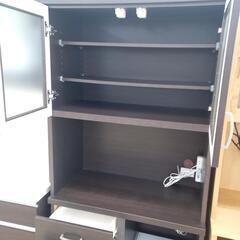 ★ジモティ割あり★  レンジボード ダークブラウン H180.5×D40×W80 クリーニング済み OJ1564