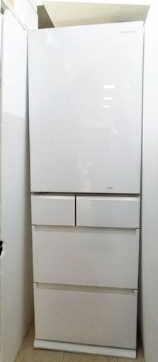 新札幌発 Panasonic NR-E431GVL-W エコナビ搭載冷蔵庫 （426L・右開き） 5ドア スノーホワイト 2016年製  No.1891