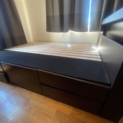 収納付き🛏️🌕ダブルベッドフレーム