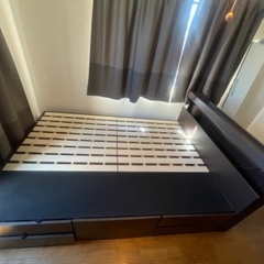 収納付き🛏️🌕ダブルベッドフレーム