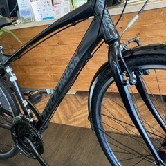 【チェーン新品！アルミフレーム】3×7速　700×35c クロスバイク　ブラック　名古屋プレミアム商品券×金鯱マネー参加店舗
