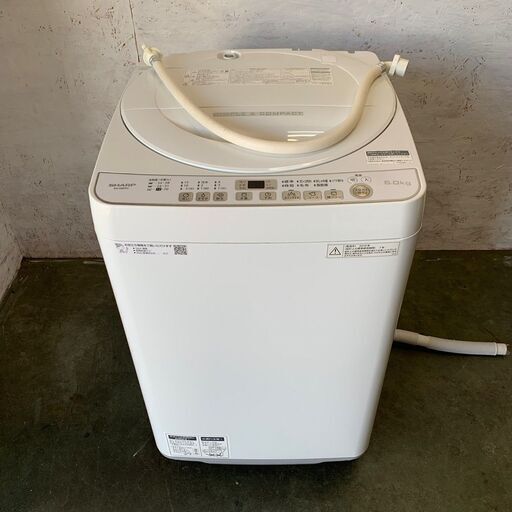 【SHARP】 シャープ 全自動電機洗濯機 6.0㎏ ES-G60TC-W 2018年製