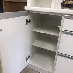 両面ハッチタイプ 食器棚 ポルカ120 幅118cm ハッチ ホワイト 日本製