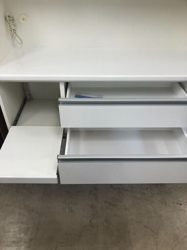 松田家具 キッチンボード ミーラ160 幅156cm 2枚扉レンジボード 食器棚 