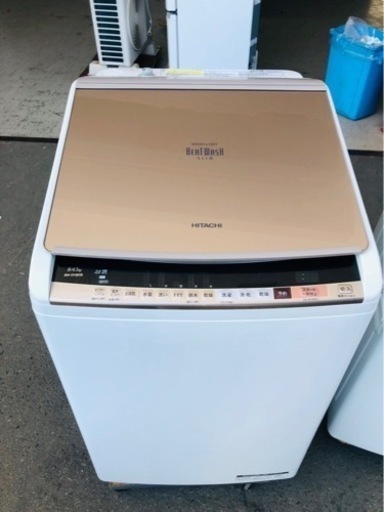 福岡市内設置配送無料 2017年式　日立 HITACHI BW-DV80B N [ビートウォッシュ タテ型洗濯乾燥機 （8kg） シャンパン]