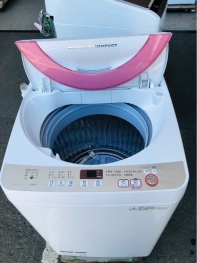 福岡市内配送設置無料　シャープ SHARP ES-GE60R-P [全自動洗濯機 6kg 80L ピンク系]