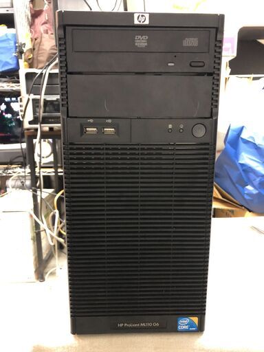 HP ProLiant ML110 G6・Windows Server2008 R2・Core i3-530/2GB/SATA160GBｘ2・小型マイクロタワーサーバーでリカバリディスク＆クライアントライセンス付きのサーバー学習用に最適な中古品