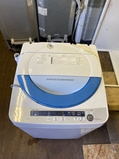 「配送・設置可能」　シャープ SHARP ES-GE55P-A [全自動洗濯機（5.5kg） ブルー系]