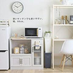レンジ台 カップボード 食器棚 ホワイト キッチン家電収納 おしゃれ LUFFYレンジボード　配送設置可能