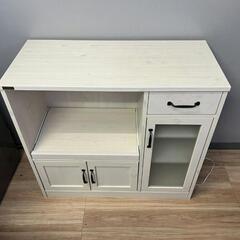 レンジ台 カップボード 食器棚 ホワイト キッチン家電収納 おしゃれ LUFFYレンジボード　配送設置可能