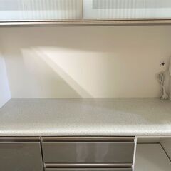 ニトリ/NITORI キッチンボード アルミナ2 120KB SI シルバー ハイグロス フルスライドレール 中古家具 店頭引取歓迎 R7390
