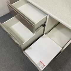 ニトリ/NITORI キッチンボード アルミナ2 120KB SI シルバー ハイグロス フルスライドレール 中古家具 店頭引取歓迎 R7390