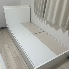 【IKEA】シングルベットフレーム　収納　2口コンセント付き